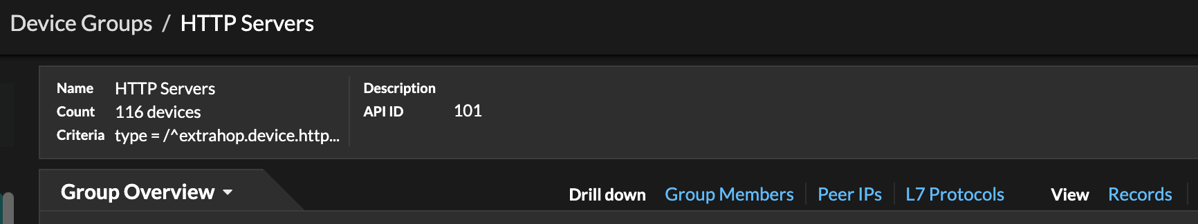 HTTP servers device group