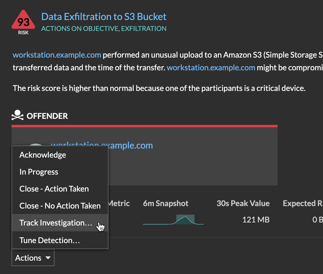 Detection Tracking for Data Exfiltration to S3 Bucket