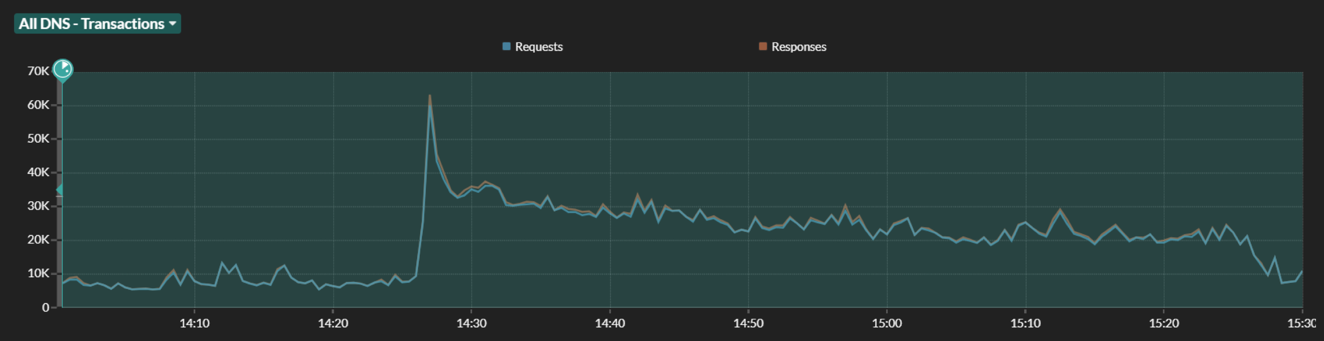 Spike in DNS transactions