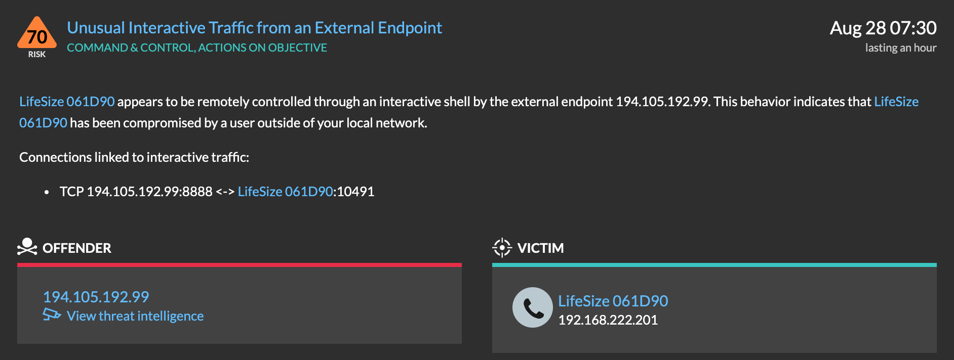 Detection: unusual traffic