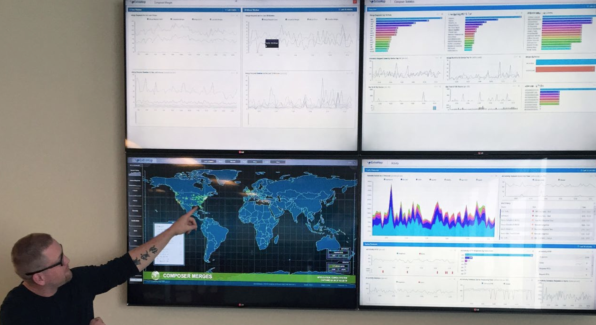 ExtraHop dashboard displays at Conga