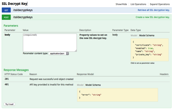 The REST API Explorer enables you to view, customize, and test example API operations
