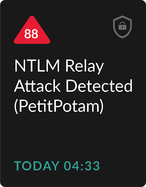 NTLM relay attack detection in Reveal(x) timeline view