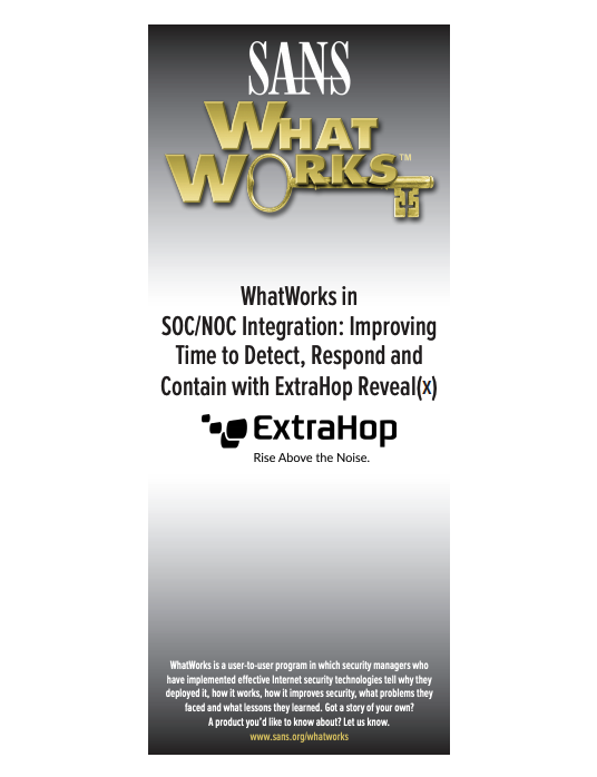 SANS WhatWorks Reveal(x) Case Study cover